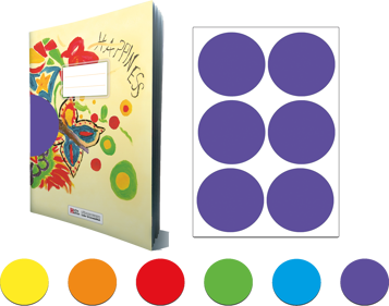 Umschlagsticker in 6 Farben